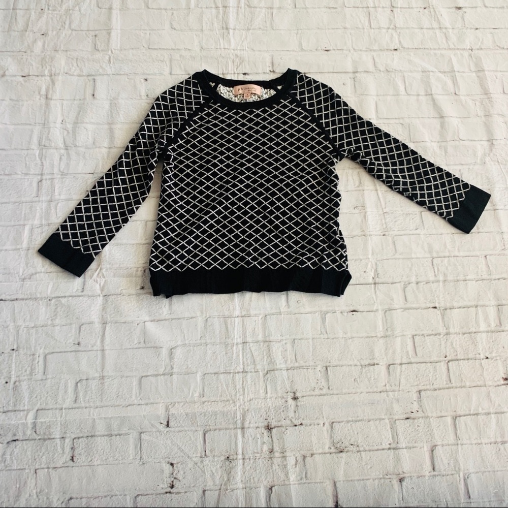 Philosophy Black and White Sweater Size Small - Picture 1 of 8